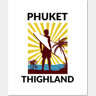 Retro Surfer Phuket Thighland Posters and Art